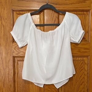 Express White Blouse with Puff Sleeves